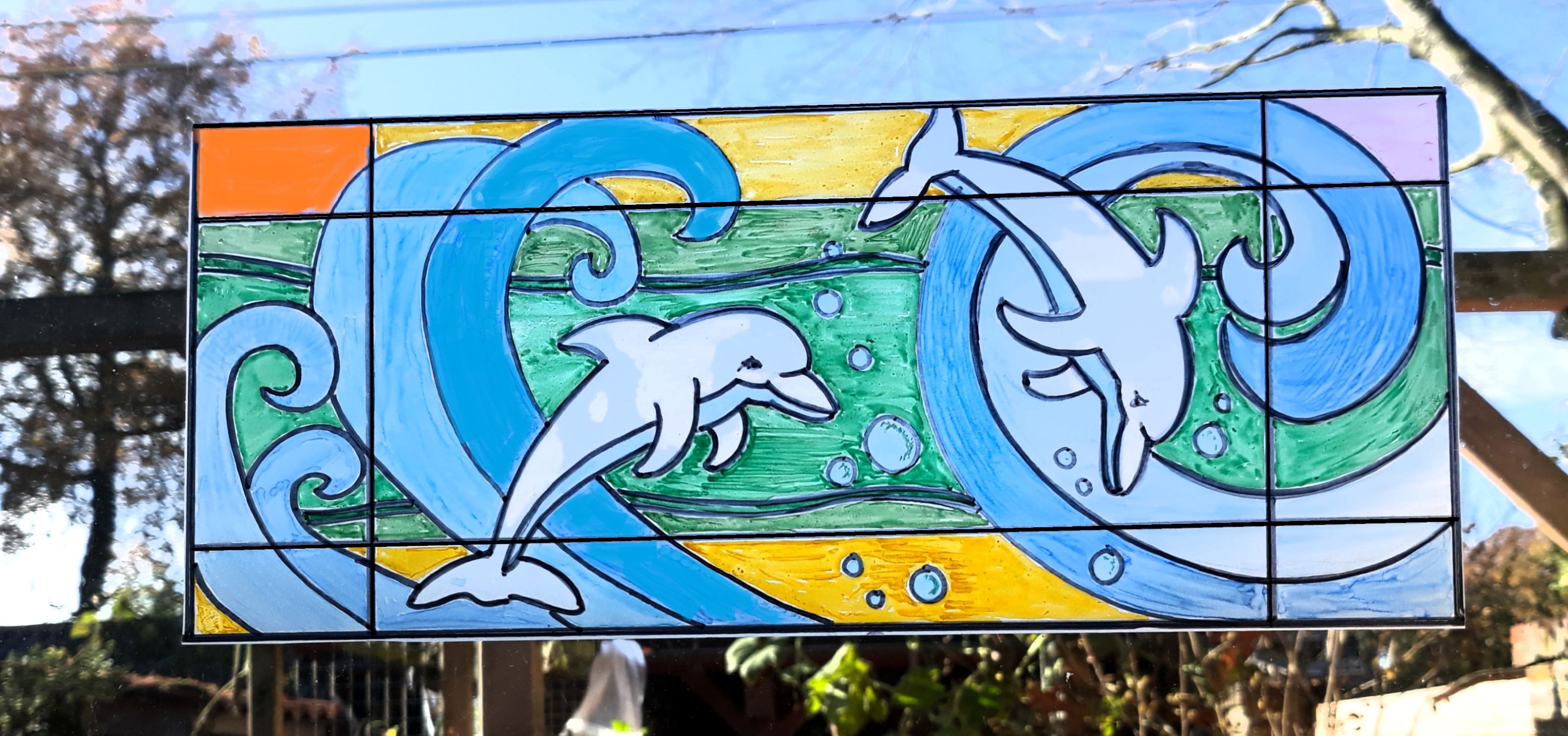 Kleurrijke raamkunst! (maak je eigen glas-in-lood sticker) - Sibculo